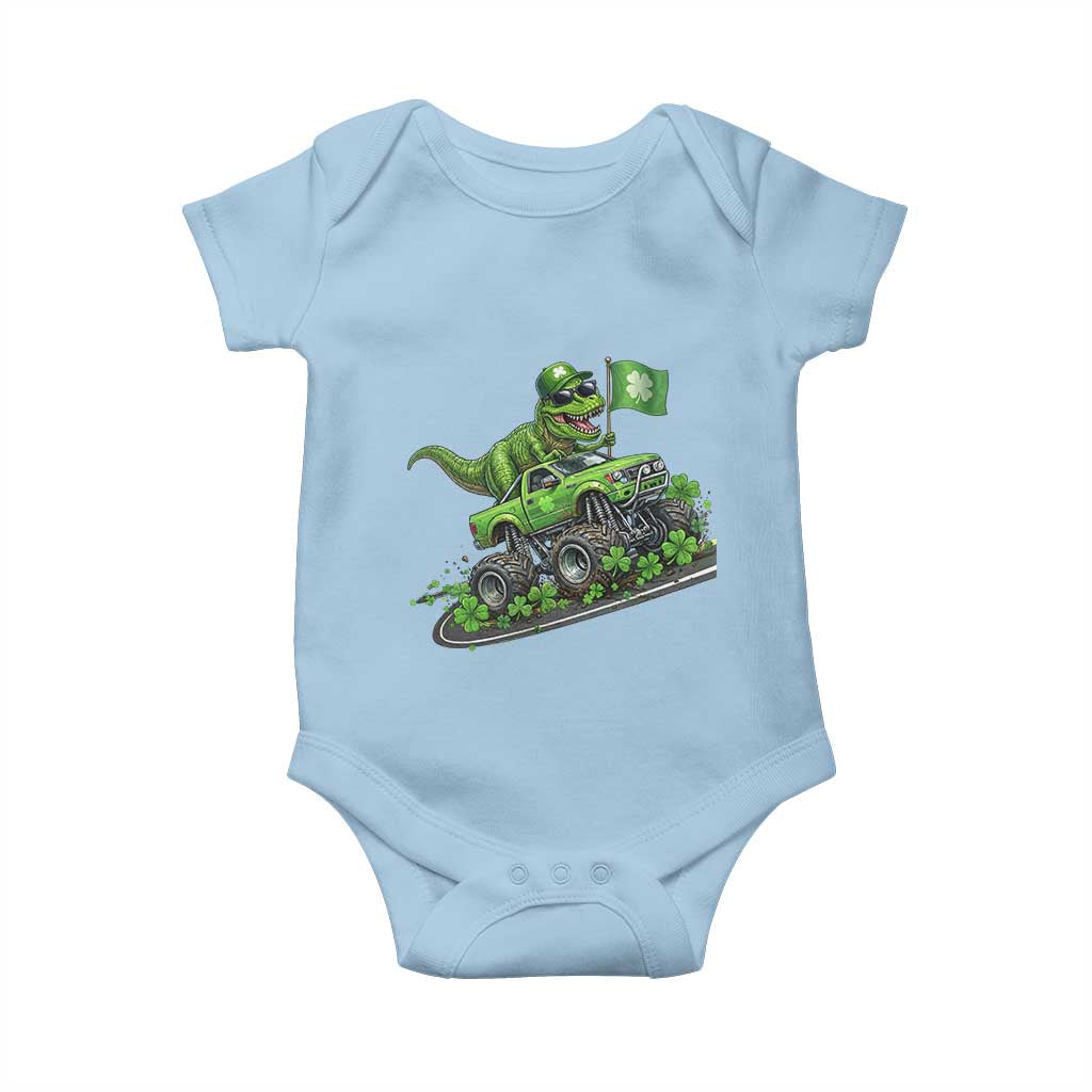 Funny St Patricks Day Dinosaur Truck Baby Onesie Irish Holiday Gift