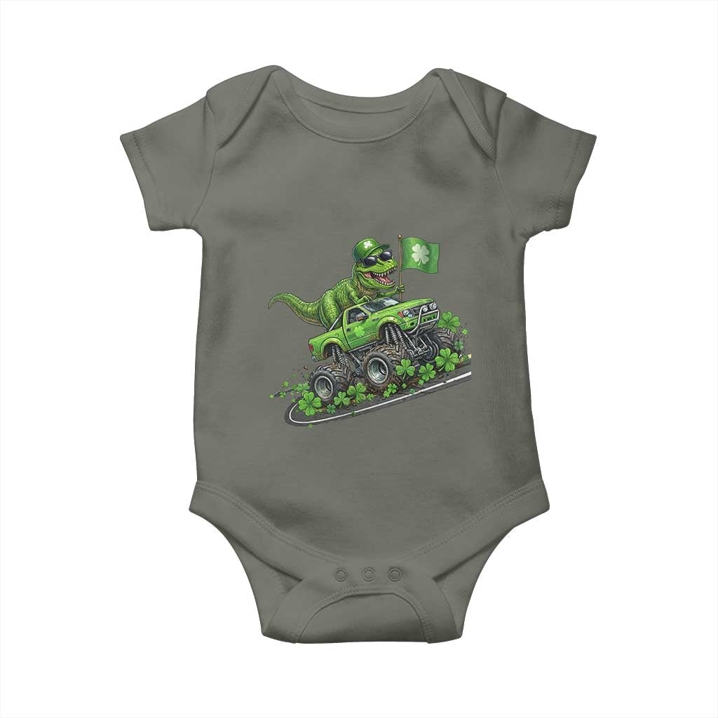 Funny St Patricks Day Dinosaur Truck Baby Onesie Irish Holiday Gift