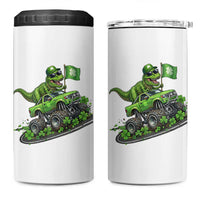 Funny St Patricks Day Dinosaur Truck 4 in 1 Can Cooler Tumbler Irish Holiday Gift