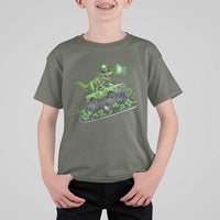Funny St Patricks Day Dinosaur Truck T Shirt For Kid Irish Holiday Gift