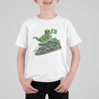 Funny St Patricks Day Dinosaur Truck T Shirt For Kid Irish Holiday Gift