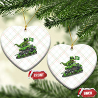 Funny St Patricks Day Dinosaur Truck Ceramic Ornament Irish Holiday Gift