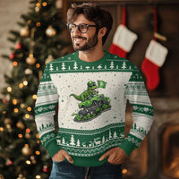 Funny St Patricks Day Dinosaur Truck Ugly Christmas Sweater Irish Holiday Gift