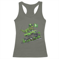 Funny St Patricks Day Dinosaur Truck Racerback Tank Top Irish Holiday Gift