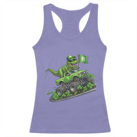 Funny St Patricks Day Dinosaur Truck Racerback Tank Top Irish Holiday Gift