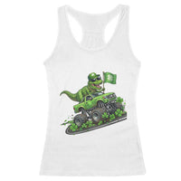 Funny St Patricks Day Dinosaur Truck Racerback Tank Top Irish Holiday Gift