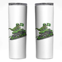 Funny St Patricks Day Dinosaur Truck Skinny Tumbler Irish Holiday Gift