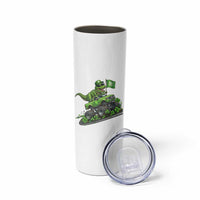 Funny St Patricks Day Dinosaur Truck Skinny Tumbler Irish Holiday Gift