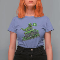 Funny St Patricks Day Dinosaur Truck T Shirt For Women Irish Holiday Gift