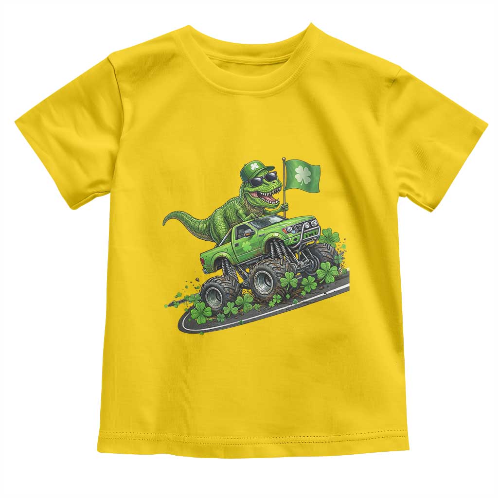 Funny St Patricks Day Dinosaur Truck Toddler T Shirt Irish Holiday Gift