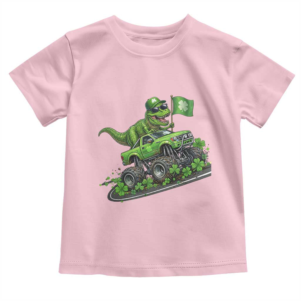 Funny St Patricks Day Dinosaur Truck Toddler T Shirt Irish Holiday Gift