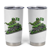 Funny St Patricks Day Dinosaur Truck Tumbler Cup Irish Holiday Gift
