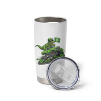 Funny St Patricks Day Dinosaur Truck Tumbler Cup Irish Holiday Gift
