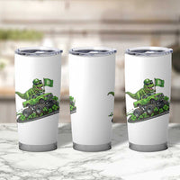 Funny St Patricks Day Dinosaur Truck Tumbler Cup Irish Holiday Gift