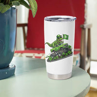Funny St Patricks Day Dinosaur Truck Tumbler Cup Irish Holiday Gift