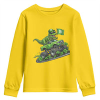 Funny St Patricks Day Dinosaur Truck Youth Sweatshirt Irish Holiday Gift
