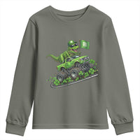 Funny St Patricks Day Dinosaur Truck Youth Sweatshirt Irish Holiday Gift