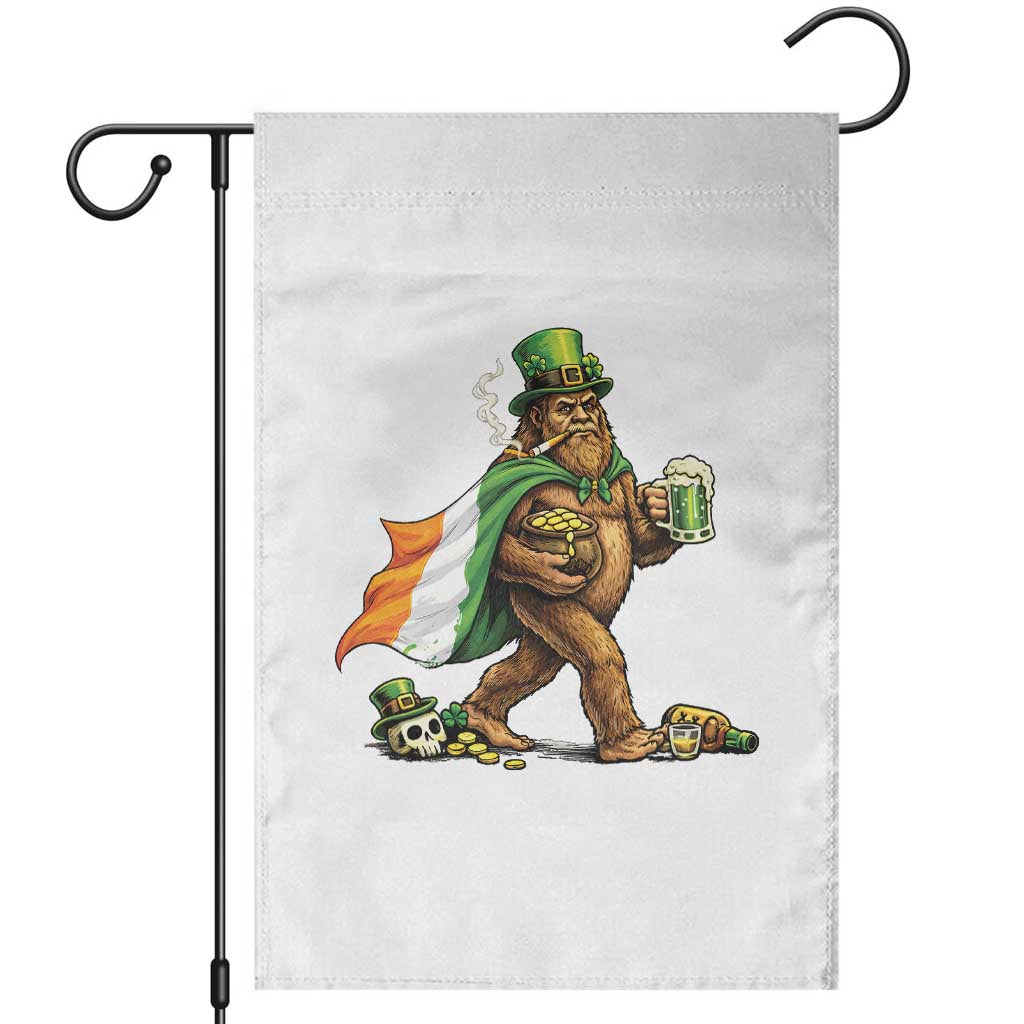 Funny St Patricks Day Bigfoot Garden Flag Mythical Party Gift