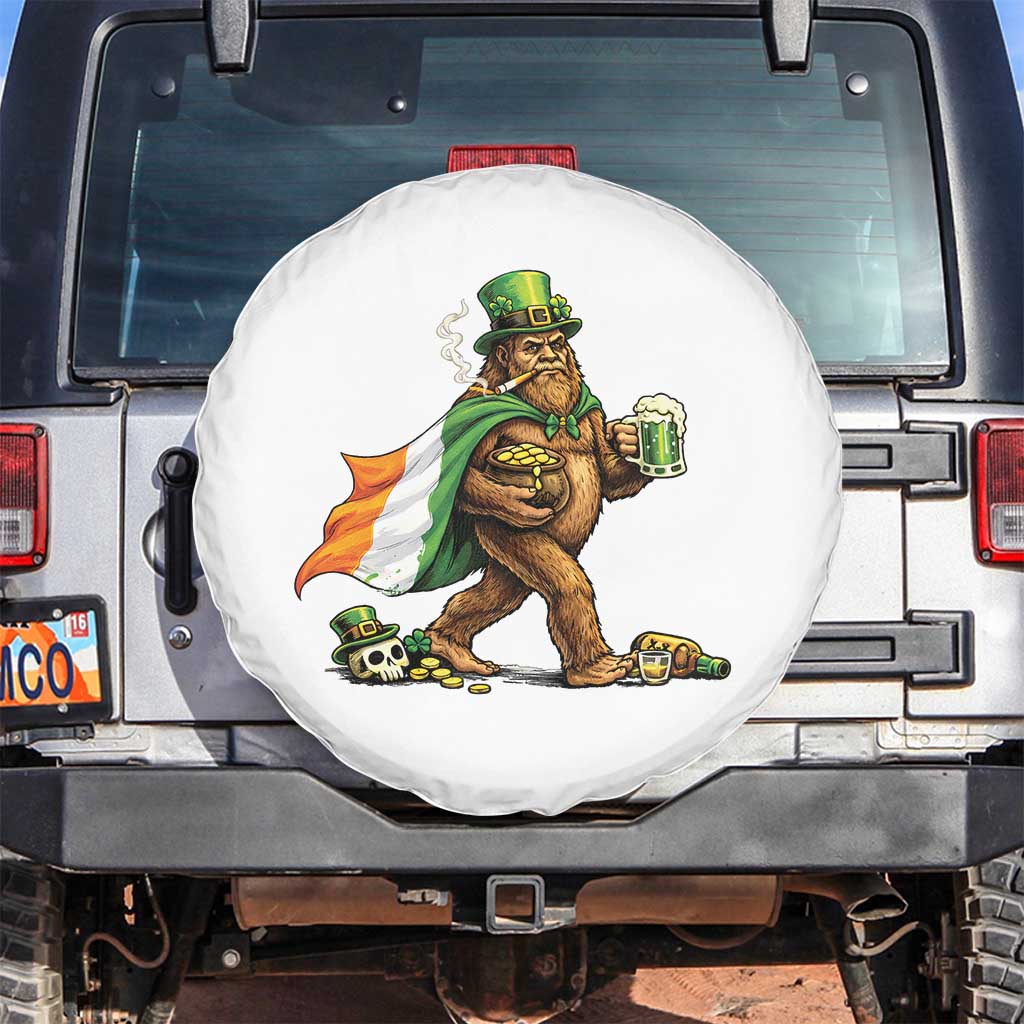 Funny St Patricks Day Bigfoot Spare Tire Cover Mythical Party Gift