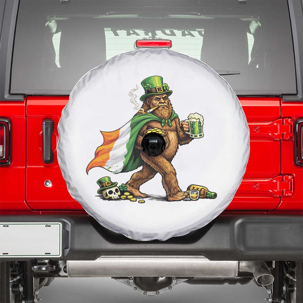 Funny St Patricks Day Bigfoot Spare Tire Cover Mythical Party Gift