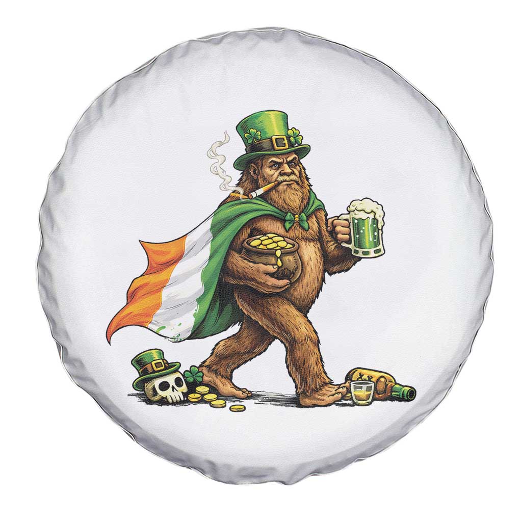 Funny St Patricks Day Bigfoot Spare Tire Cover Mythical Party Gift