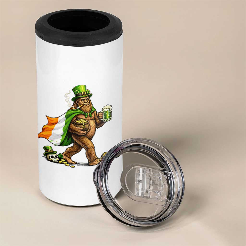 Funny St Patricks Day Bigfoot 4 in 1 Can Cooler Tumbler Mythical Party Gift