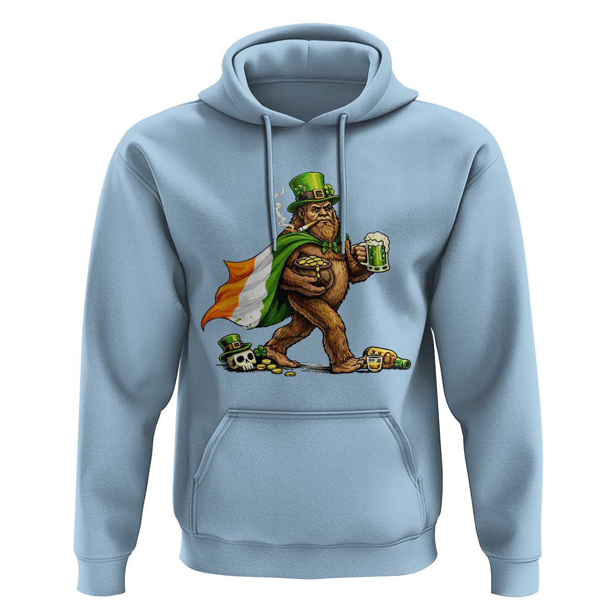 Funny St Patricks Day Bigfoot Hoodie Mythical Party Gift