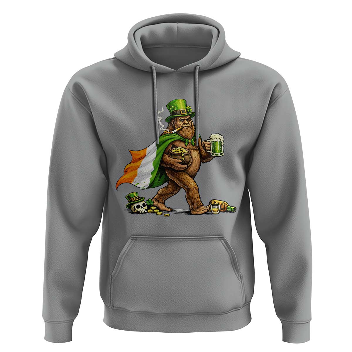 Funny St Patricks Day Bigfoot Hoodie Mythical Party Gift
