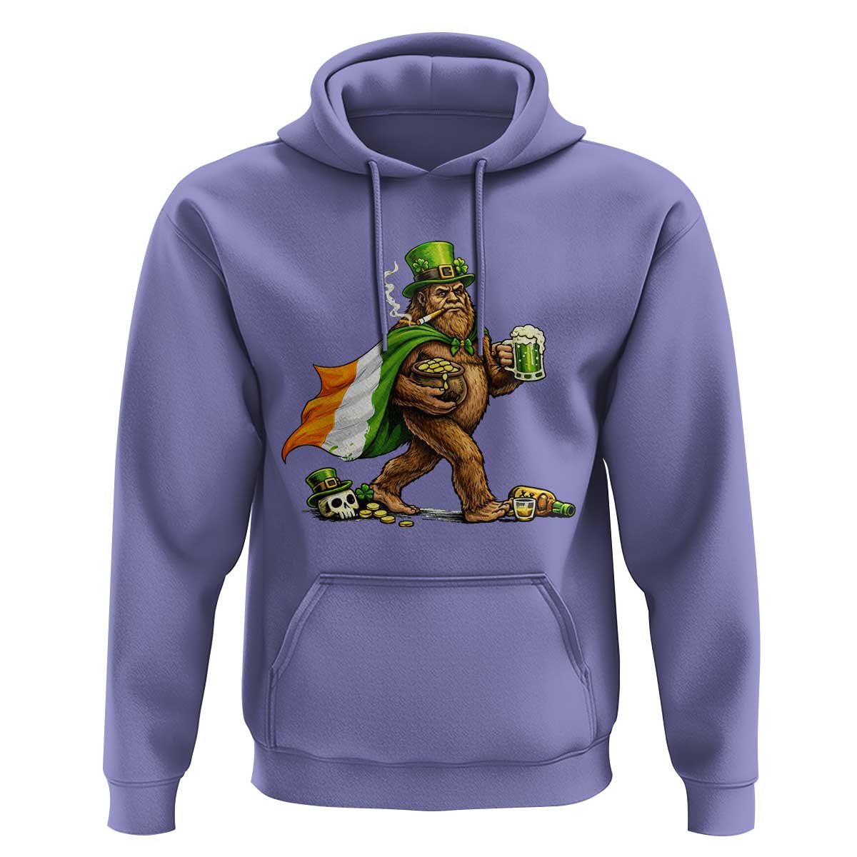 Funny St Patricks Day Bigfoot Hoodie Mythical Party Gift