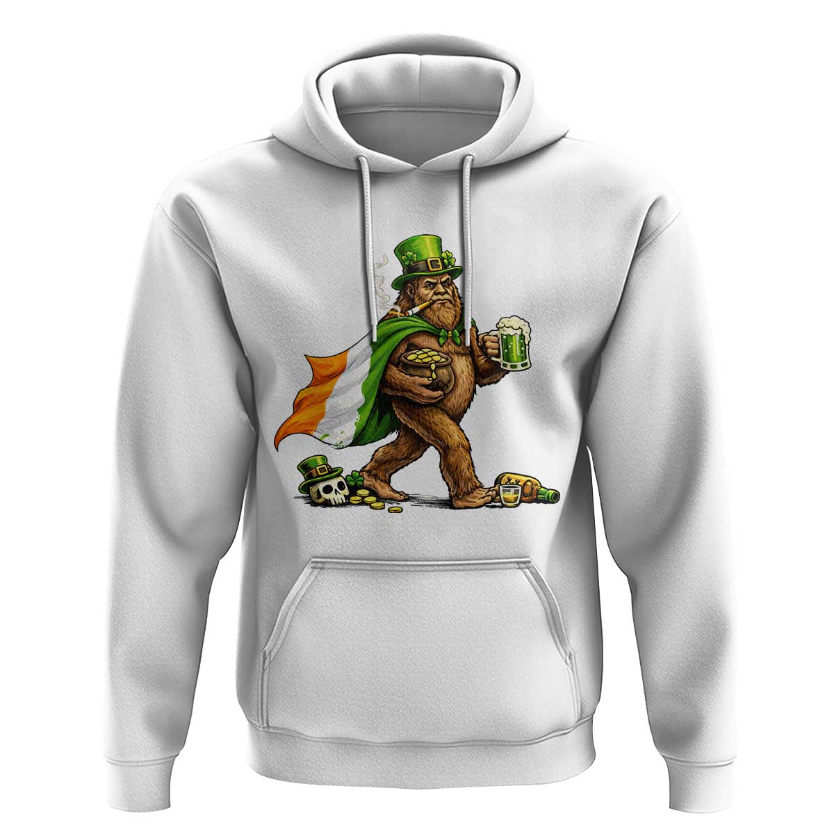 Funny St Patricks Day Bigfoot Hoodie Mythical Party Gift