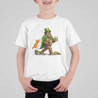 Funny St Patricks Day Bigfoot T Shirt For Kid Mythical Party Gift