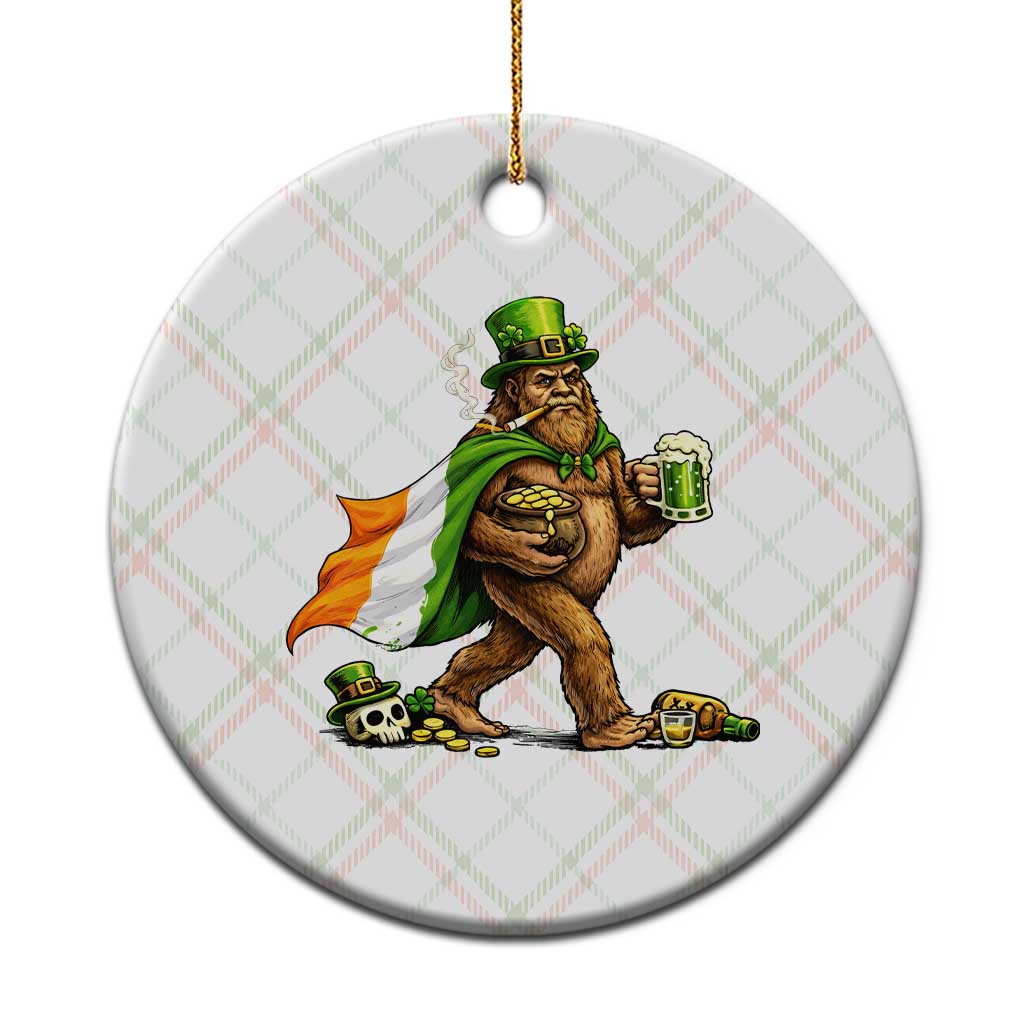 Funny St Patricks Day Bigfoot Ceramic Ornament Mythical Party Gift
