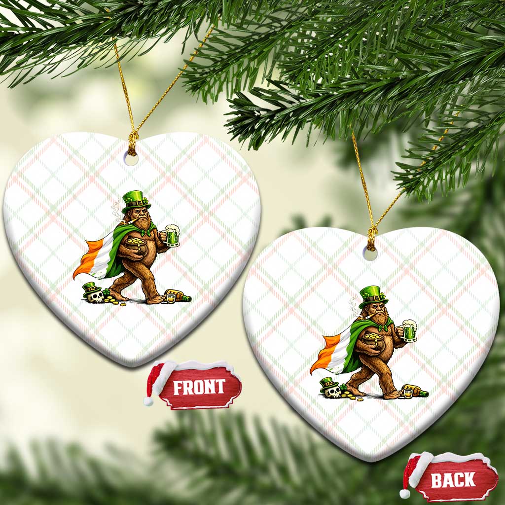 Funny St Patricks Day Bigfoot Ceramic Ornament Mythical Party Gift
