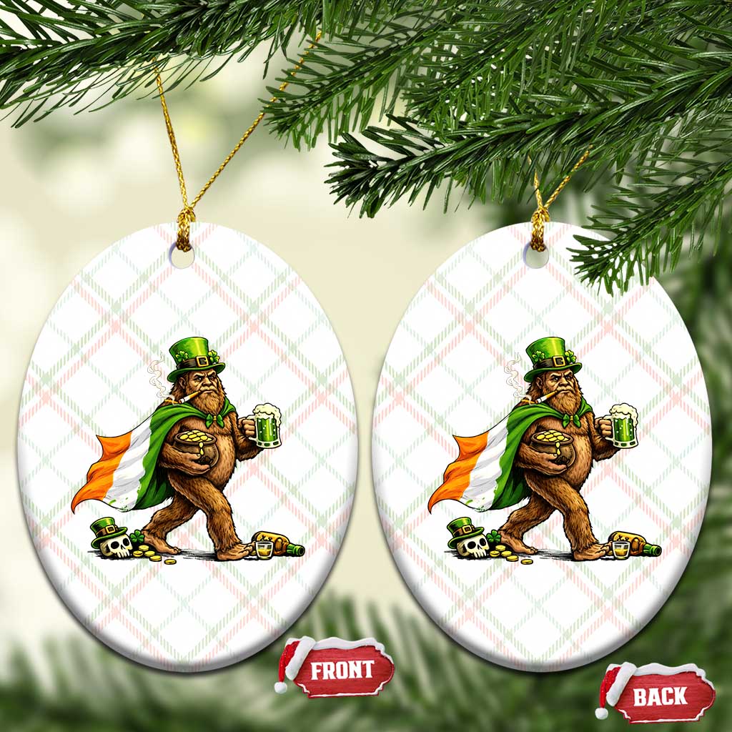 Funny St Patricks Day Bigfoot Ceramic Ornament Mythical Party Gift