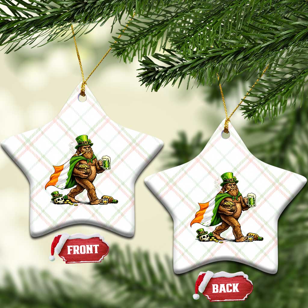 Funny St Patricks Day Bigfoot Ceramic Ornament Mythical Party Gift
