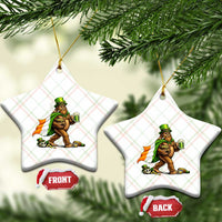 Funny St Patricks Day Bigfoot Ceramic Ornament Mythical Party Gift