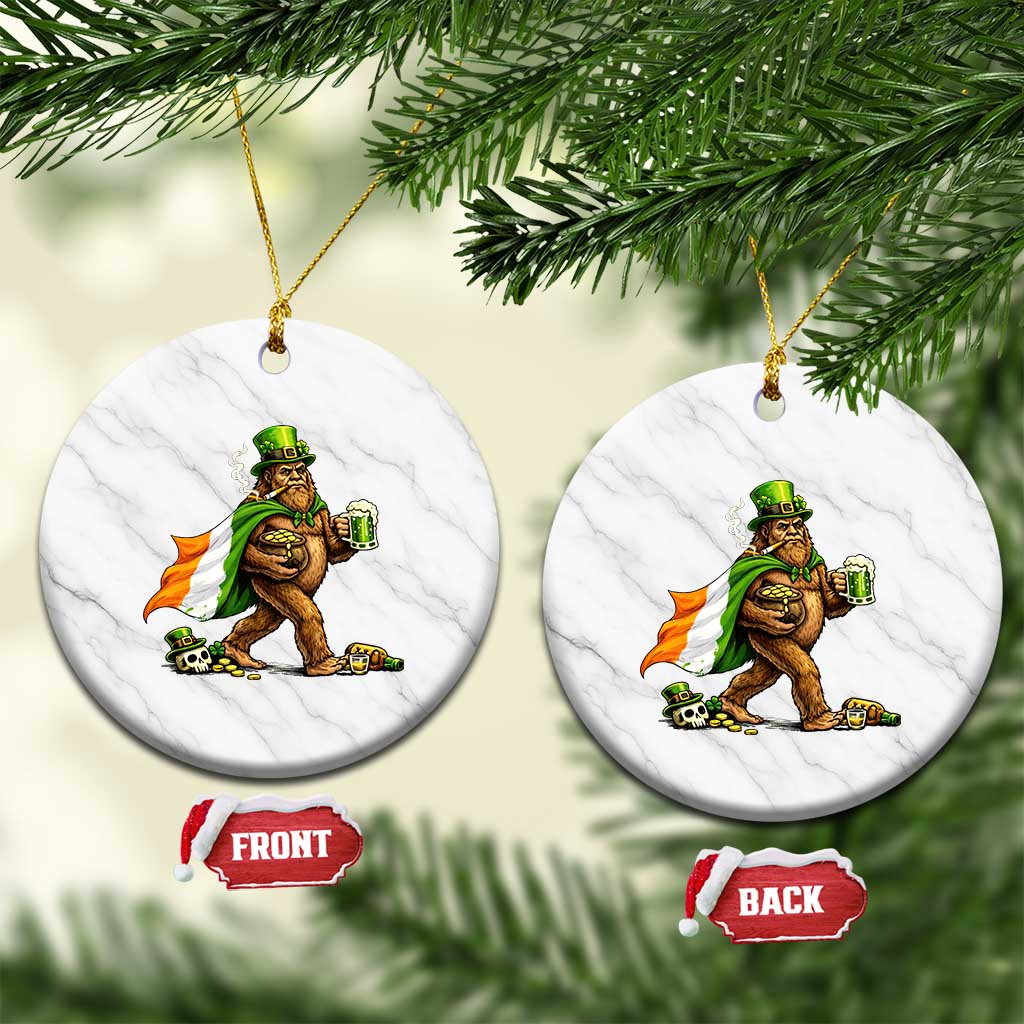 Funny St Patricks Day Bigfoot Ceramic Ornament Mythical Party Gift