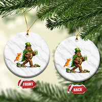 Funny St Patricks Day Bigfoot Ceramic Ornament Mythical Party Gift