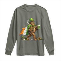 Funny St Patricks Day Bigfoot Long Sleeve Shirt Mythical Party Gift