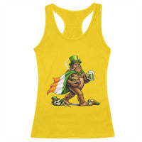 Funny St Patricks Day Bigfoot Racerback Tank Top Mythical Party Gift