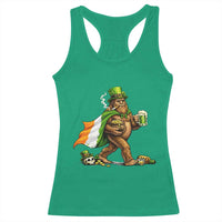 Funny St Patricks Day Bigfoot Racerback Tank Top Mythical Party Gift