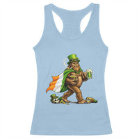 Funny St Patricks Day Bigfoot Racerback Tank Top Mythical Party Gift