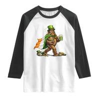 Funny St Patricks Day Bigfoot Raglan Shirt Mythical Party Gift