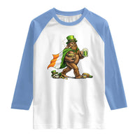 Funny St Patricks Day Bigfoot Raglan Shirt Mythical Party Gift