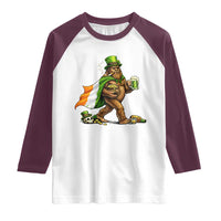 Funny St Patricks Day Bigfoot Raglan Shirt Mythical Party Gift