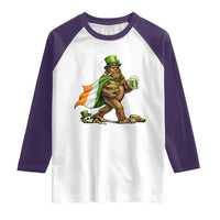 Funny St Patricks Day Bigfoot Raglan Shirt Mythical Party Gift
