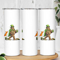 Funny St Patricks Day Bigfoot Skinny Tumbler Mythical Party Gift