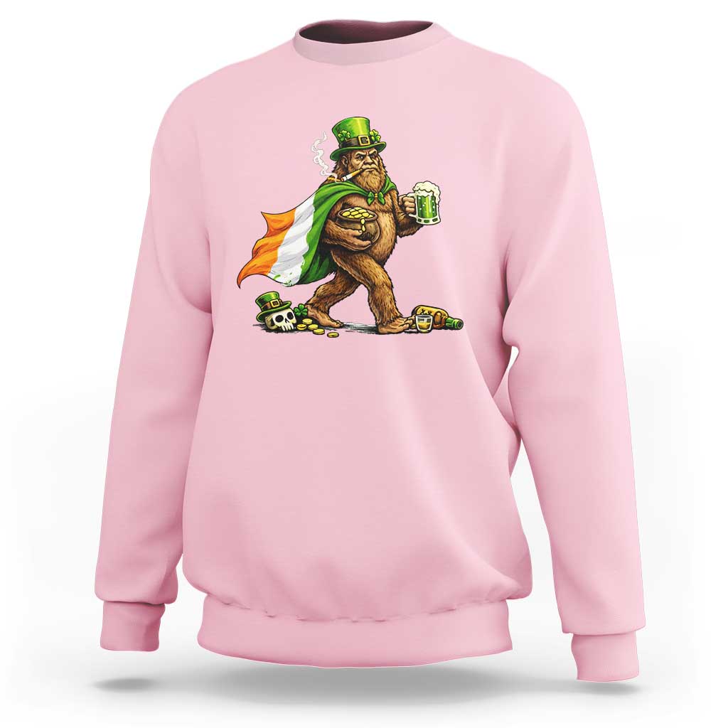 Funny St Patricks Day Bigfoot Sweatshirt Mythical Party Gift