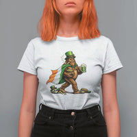 Funny St Patricks Day Bigfoot T Shirt For Women Mythical Party Gift