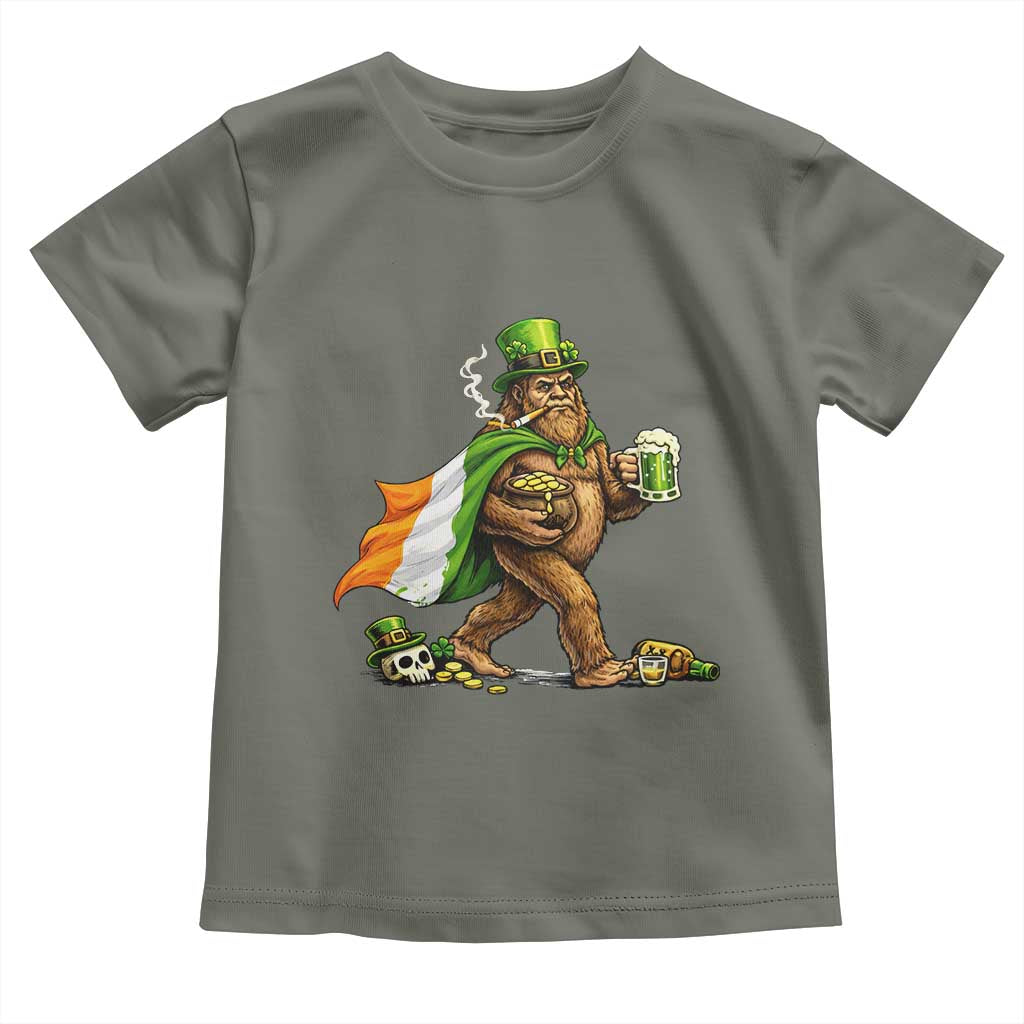 Funny St Patricks Day Bigfoot Toddler T Shirt Mythical Party Gift